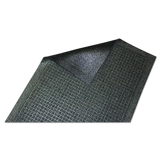 Guardian Floor Protection EG031004 EcoGuard Indoor Wiper Floor Mat, Recycled Plastic and Rubber, 3' Length, 10' Width, Charcoal