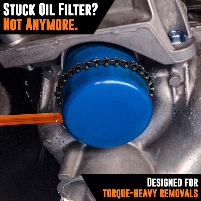 Mutt Tools Chain Wrench 24 Inch - Heavy Duty Chain Pipe Wrench with I-Beam Handle for Large Pipes & Oil Filters - Professional Millwright Tool with 6" Max Clamp - Rust-Resistant Finish