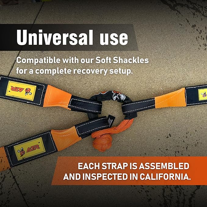 ATR Recovery Tow Strap 3″ x 20 ft – 22,200 lbs Breaking Strength, Heavy Duty Off-Road Recovery Strap for Truck, Jeep, SUV, Snatch Strap with Storage Bag – ATR USA