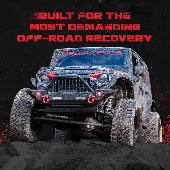 GearAmerica UBER Shackles with Anti-Theft Lock - 80,000 Lbs (40 T) Strength - Connect Tow Strap or Winch Line for Off-Road Recovery, Towing D-Rings and Uber Lock Security Pin - (Orange, 2 Pack)