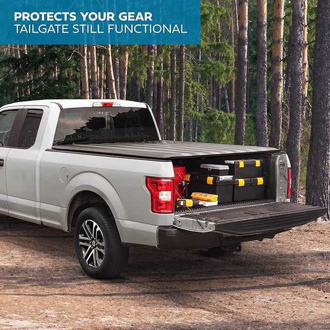 Flag Truck Tonneau Cover for Chevy Silverado 2500HD 3500HD / GMC Sierra 2500HD 3500HD (2014-2018) with 6.6 ft Bed Length, Soft Roll-Up All-Weather Retractable Truck Bed Cover