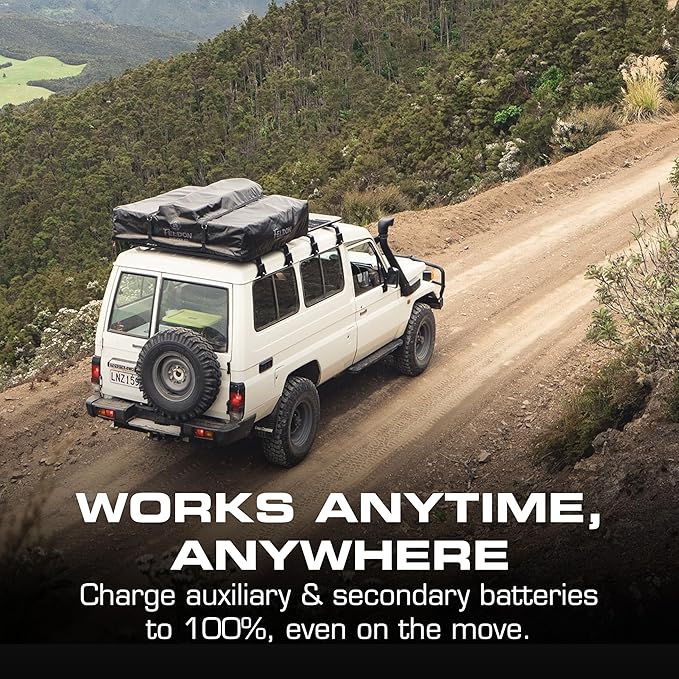 REDARC Dual Input 40A in-Vehicle DC to DC Battery Charger with MPPT Solar Regulator, Green Power Priority, 12V/24V Compatible, for Lithium, AGM, Gel, Lead Acid, Calcium, LiFePO4 Batteries