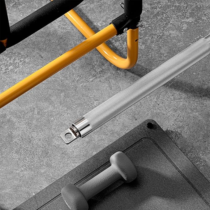 Blulu Aluminum Double Swivel Bar LAT Pull Down Bar Double Hook for Dual-Stack Functional Trainers, LAT Pulldown Attachments, Knurled Grip 220lbs Weight Capacity, 42 Inch