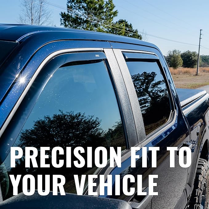 Auto Ventshade [AVS] in-Channel Rain Guards for 2019-2024 Dodge Ram 1500 (Classic Body Only), Quad CAB ONLY; 2009-2018 Dodge Ram 1500, Quad CAB ONLY | Window Vent Visors, 4 pcs. - Smoke | 194101