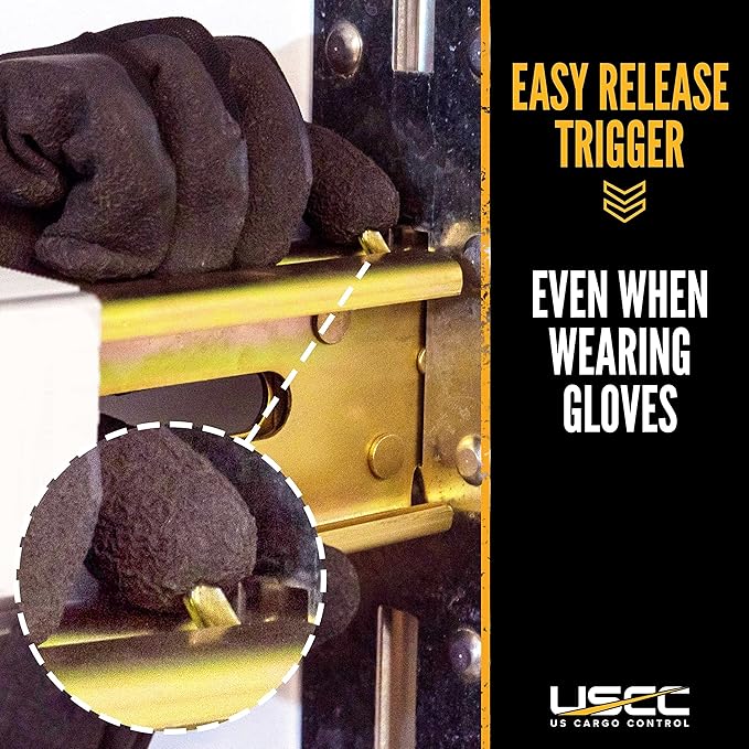 US Cargo Control Steel E Track Load Bars 92"-103" (2-Pack), 1,500 LBS Working Load Limit, Adjustable Steel Load Bars for Semi Trailers & Box Trucks, Shoring Beam or Decking Beam with Thumb Release