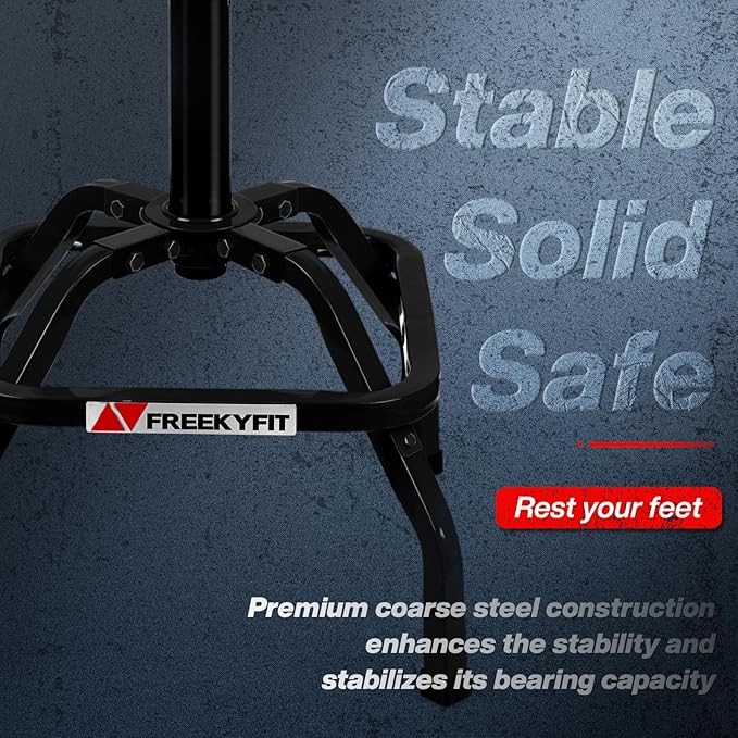 Garage Stool, Adjustable Height Swivel Work Mechanic Shop Stool with Backrest, Pneumatic Shop Chair for Home, Workshop, 300 LBS Capacity, 360° Rotation, Heavy Duty, Black