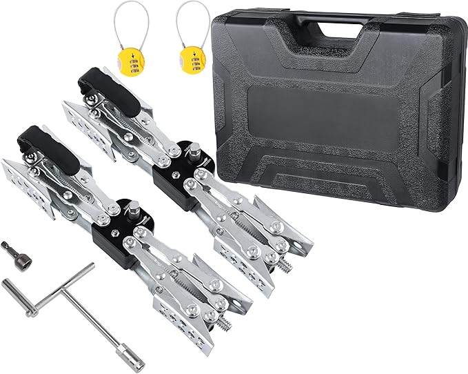 X-Shaped RV Stabilizer Wheel Chock (Allow Drill Adjust) Dual Axel RV Travel Trailer Camper Tire While Camping -2 Pack