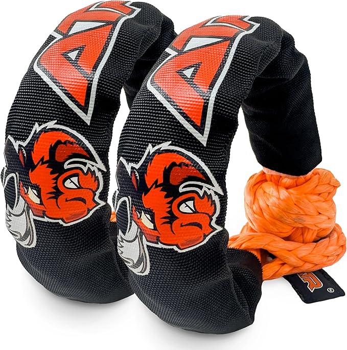 ATR Soft Shackles 3/4” x 24” (2 Pack, Orange) – 66,200 lbs Synthetic Rope Recovery Shackles – Heavy-Duty UHMWPE Tow Connectors for Off-Road 4x4, Jeep, Truck, ATV, UTV