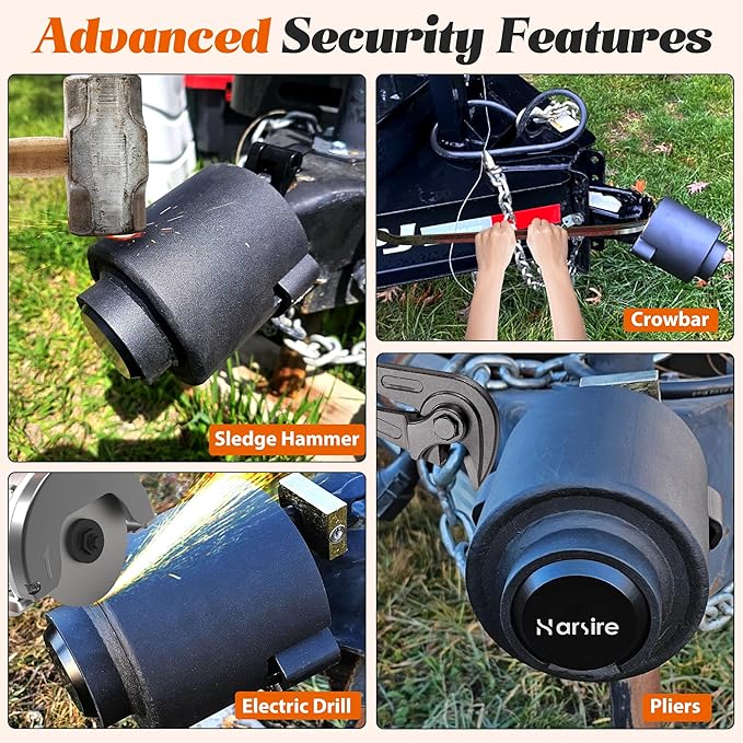 Upgraded Trailer Lock Fits 2 5/16 Inch Couplers, Heavy Duty Trailer Hitch Locks, Upgraded Anti-Theft Structure Coupler Lock, Security Trailer Locks Ball Hitch for RV, Boat, Truck, Trailer