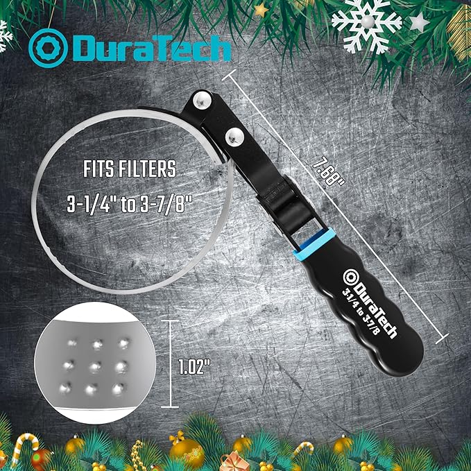 DURATECH Standard Swivel Oil Filter Wrench, Oil Filter Removal Tool, Fits Filters 3-1/4" - 3-7/8", Ideal for Car Repair Tools