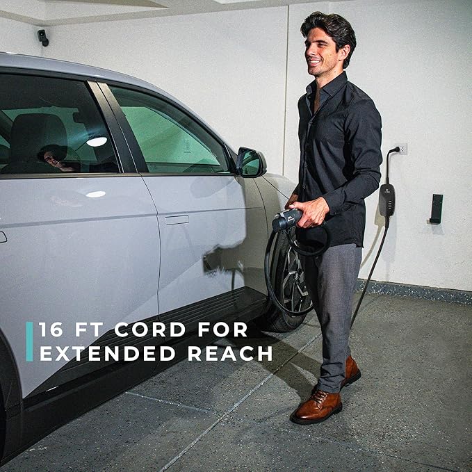 Lectron Level 1 J1772 EV Charger (WiFi) with App Control - 120V, 12 Amp, & 16 ft Cord - Portable Charger for J1772 EVs with NEMA 5-15 Plug - Compatible with All J1772 Evs