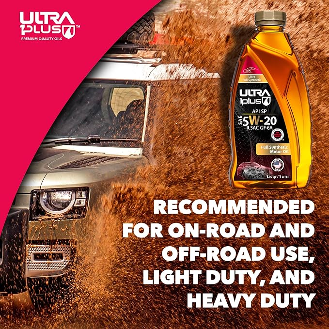 ULTRA 1PLUS SAE 5W-20 Full Synthetic Motor Oil API SP ILSAC GF-6A - 5W20 motor oil, 12 QTS Pack