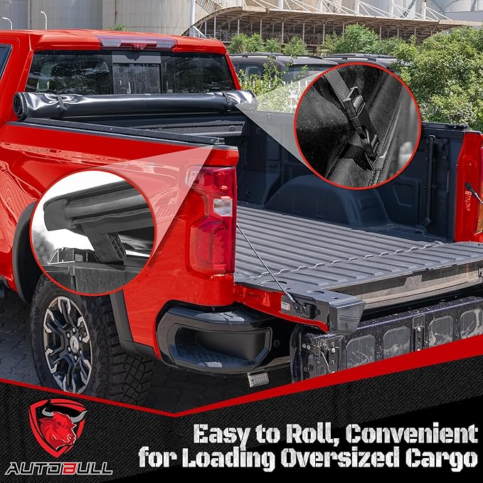 Soft Roll-up tonneau Cover Compatible with 2022-2025 Toyota Tundra 5.5ft Bed, PVC Top Alloy Steel Structure