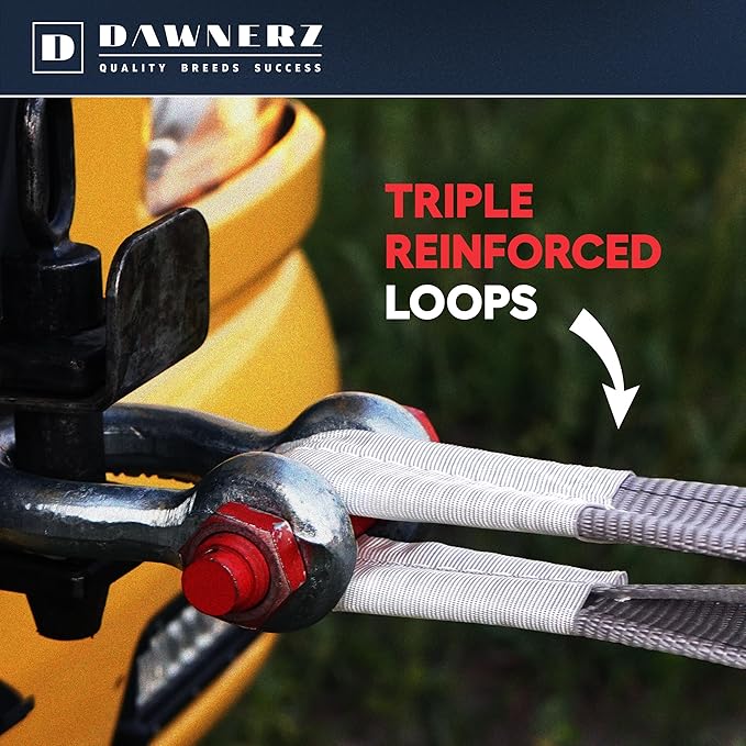 Heavy Duty Tow Recovery Rope 20 ft 70000 lbs Minimum Break Strength - Tow Strap 6 m 35 US Tons for Truck Van and RV