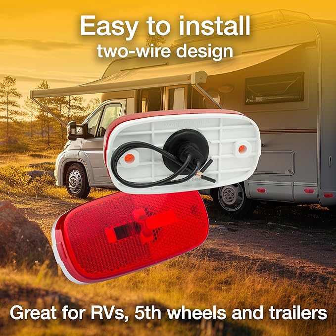 Lumitronics Clearance Marker Side Light Utility Trailer Light for RV Lights & Camper Lights, Red