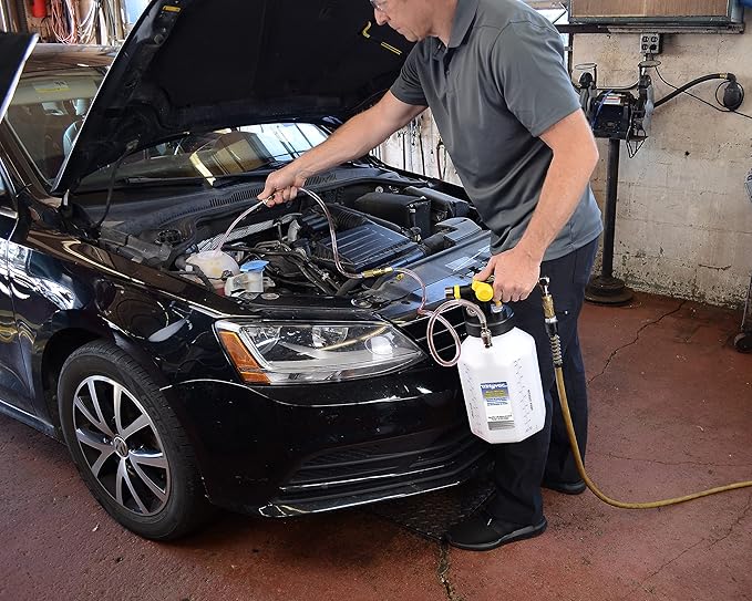 Mityvac MV7412 ATF Sealed Transmission Fluid Extractor and Refill Kit, 2.5 Gallon (10 Liter), Compressed Air, Isolated Flow Control, Pressure/Vacuum Switch Valves, MVA575 Flex Hose with Control Valve