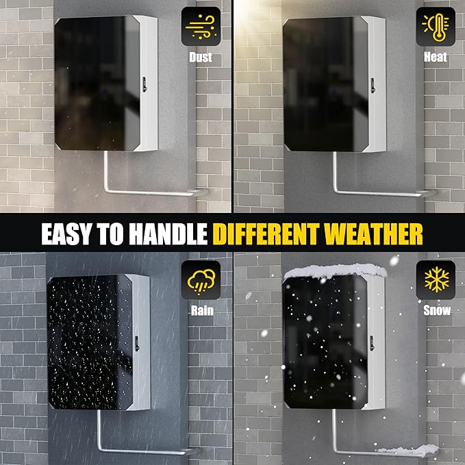 Tesla Wall Charger Cover, Outdoor EV Charger Enclosure Universal Fit for All Electric Vehicle Chargers, Large Capacity Weatherproof Wall-Mounted Charger Box (Silver-Gray)