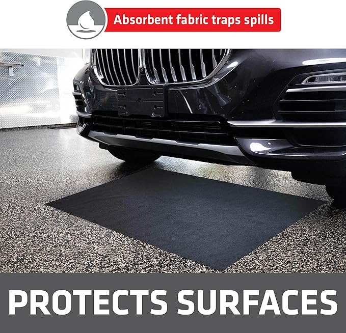 Drymate XL Oil Spill Mat (36" x 59") (2-Pack), Premium Absorbent Oil Pad, Reusable, Washable, Durable, Waterproof Backing Contains Liquids, Protects Garage Floor Surface (USA Made)