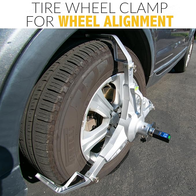 Wheel Alignment Tool Tire Clamp with Magnetic Adapter Plate - Front End Alignment Tool - Alignment Wheel Clamp - Wheel Clamp Alignment with Tire Attachment -Compatible with 18.5" to 43.3" Tires