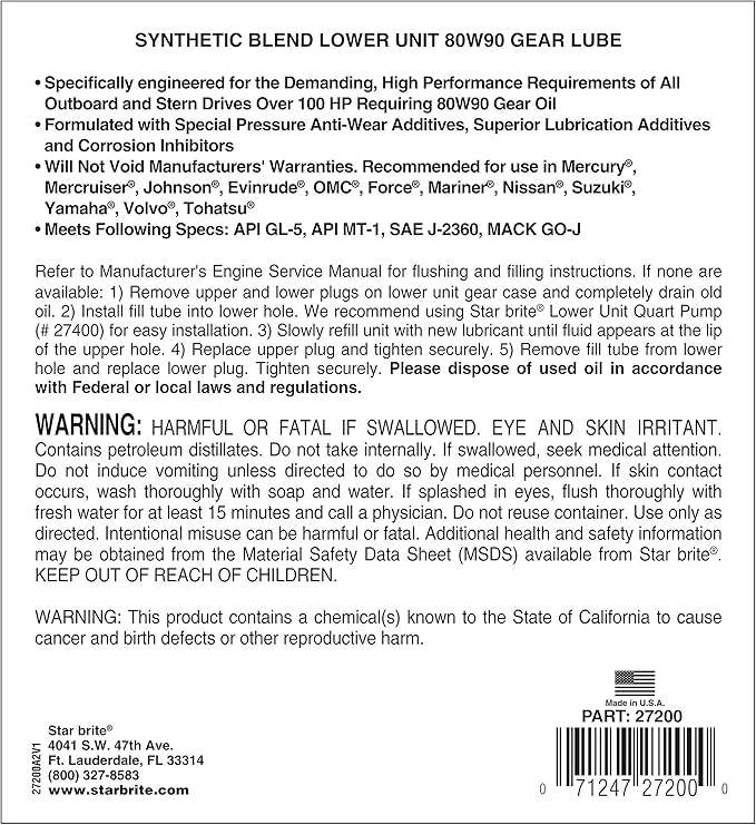 Star Brite Premium Lower Unit Gear Lube