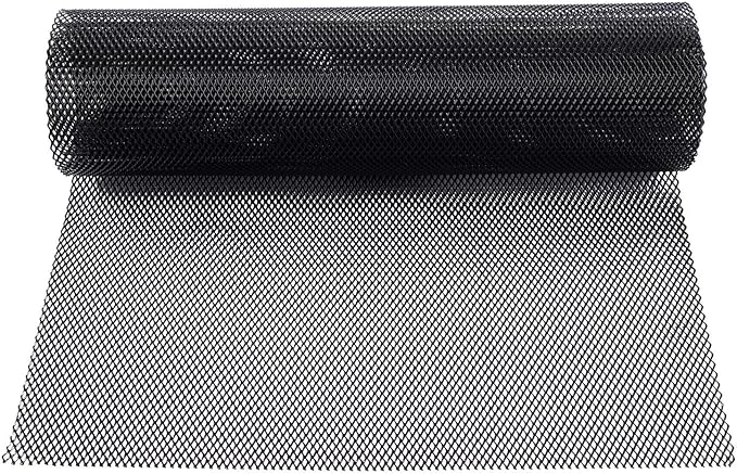 AggAuto 47x16 inches Car Pickup Truck Grill Mesh Spoiler Bumper Vent Aluminum Alloy Automotive Grille Insert Air Intake Racing Rhombic Hole 4x8mm Black