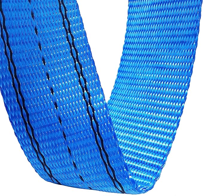 HFS(R) Heavy-Duty Tow Strap with Hooks | 10,000-Pound Capacity | Woven Polyester Webbing | HD Truck Recovery, ATV Towing, Vehicle Rescue | Reliable Tow Rope Versatile Applications (2inch X 20FT Blue)