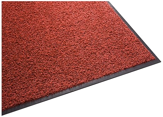 Guardian Platinum Series Indoor Wiper Floor Mat, Rubber with Nylon Carpet, 4'x20', Red