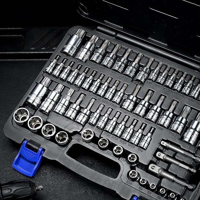 EPAuto Torx Bit Socket and External Torx Socket Set 63-Piece Set