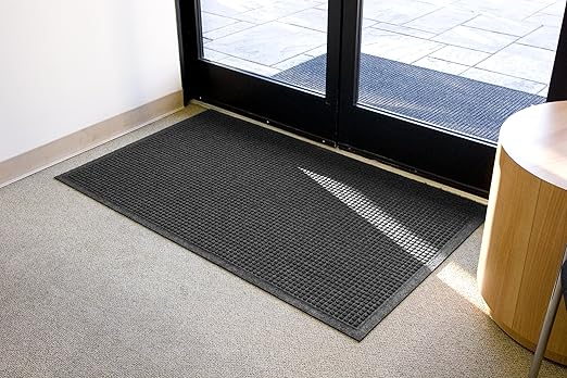 Guardian EcoGuard Indoor Wiper Floor Mat, Recycled Plactic and Rubber, 4'x8', Charcoal